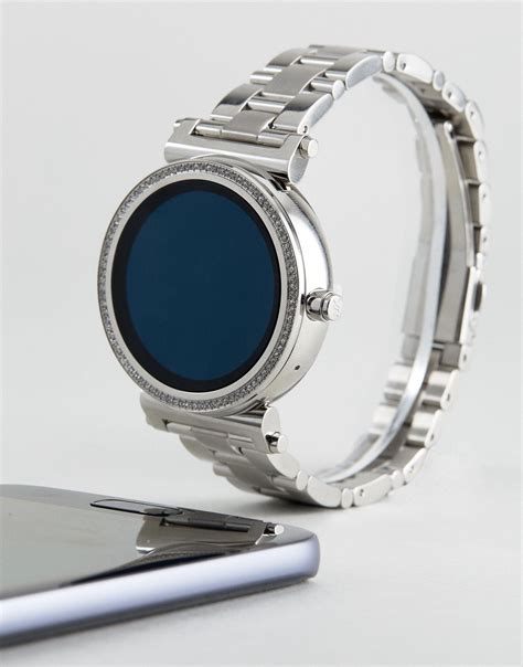 michael kors silver and white watch|michael kors access watch silver.